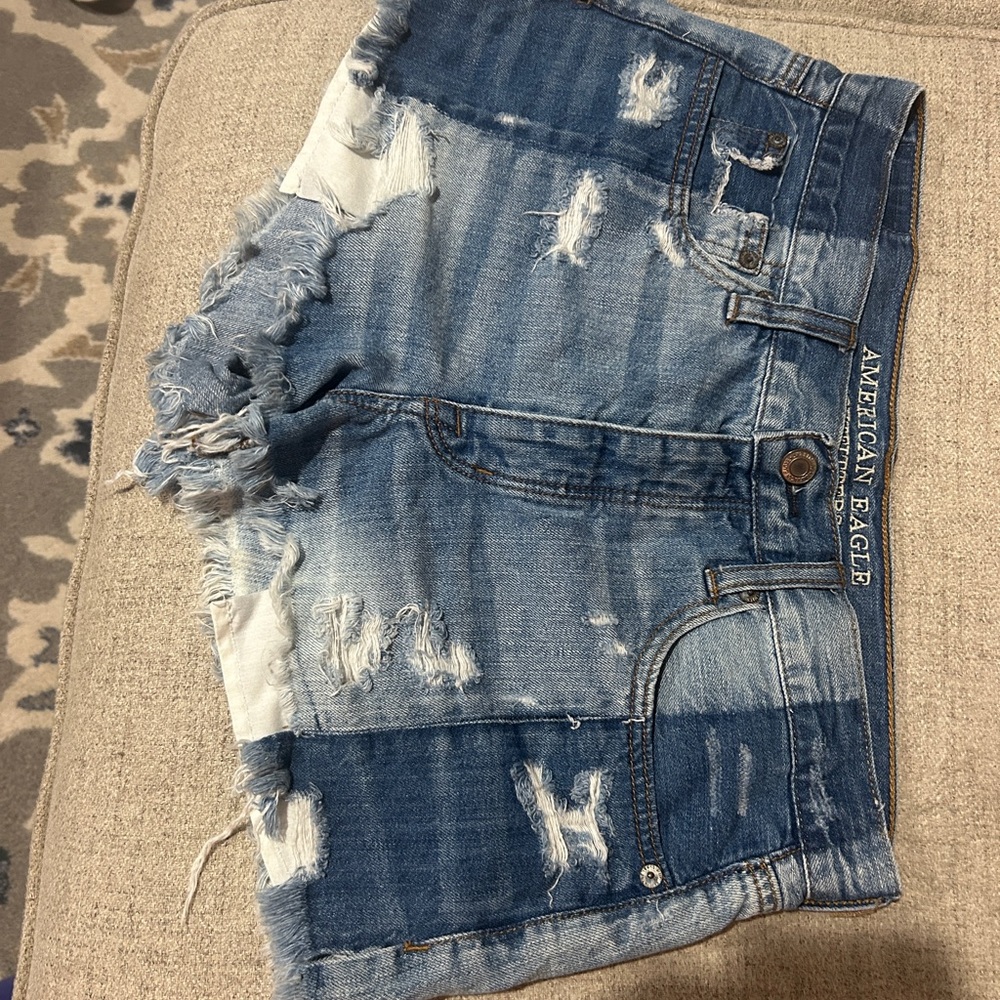 American Eagle Outfitters Ripped Blue Jean Shorts